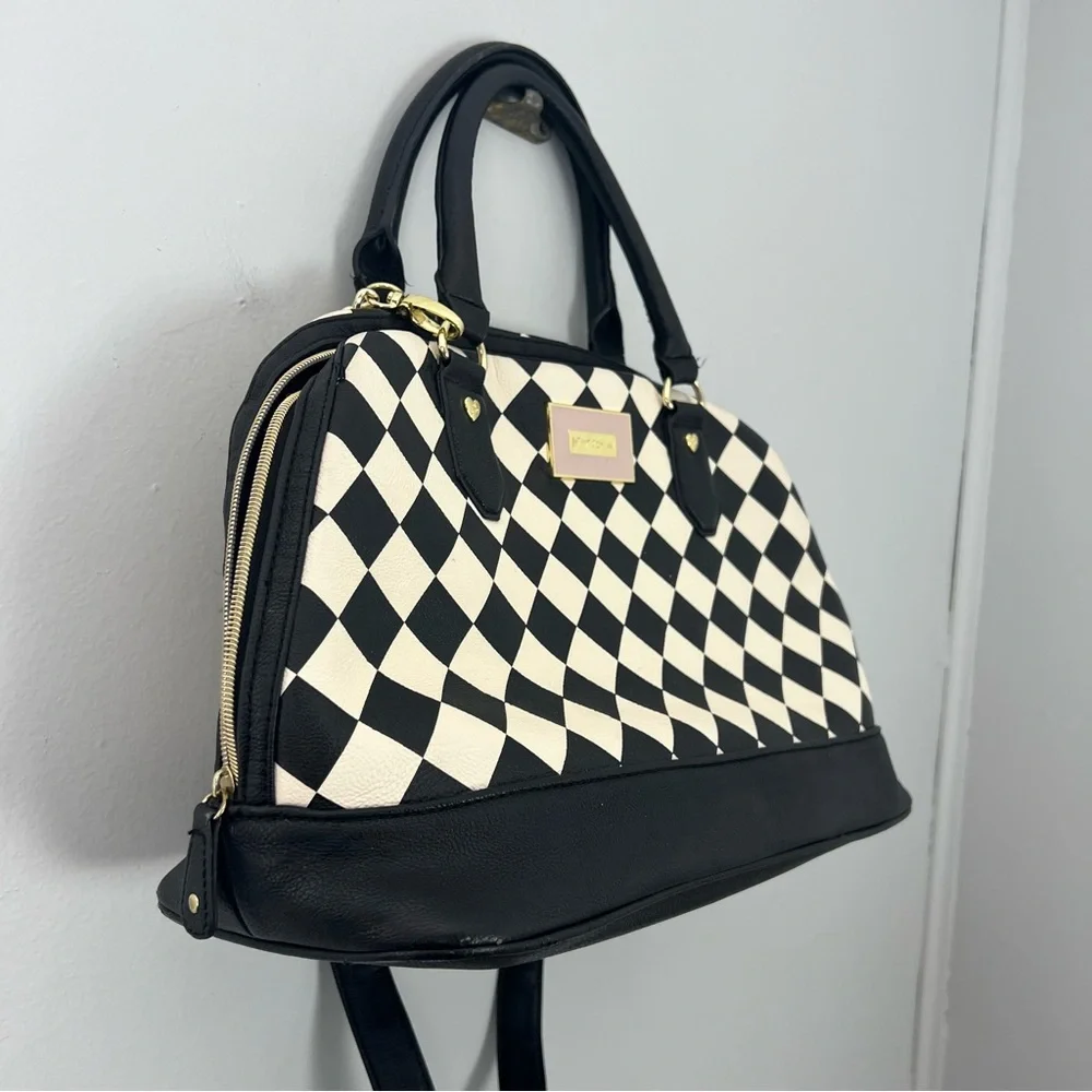 Betsey Johnson Checkered Black and White Handbag - Picture 5 of 13